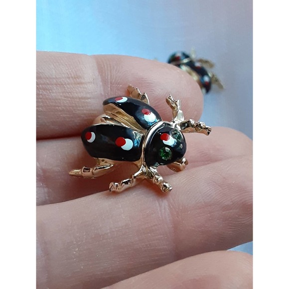 Beatles brooches, Gemstone eyes, Vintage, matching, bug brooch, matching pins - Picture 6 of 8